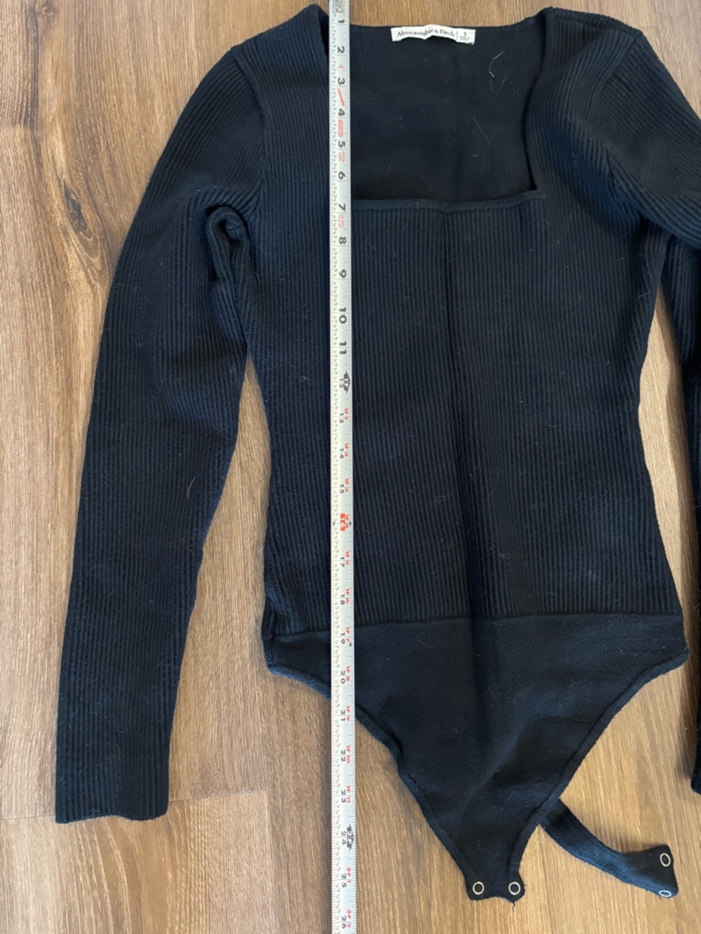 Abercrombie & Fitch Black Ribbed Square-Neck Bodysuit - Picture 3 of 4